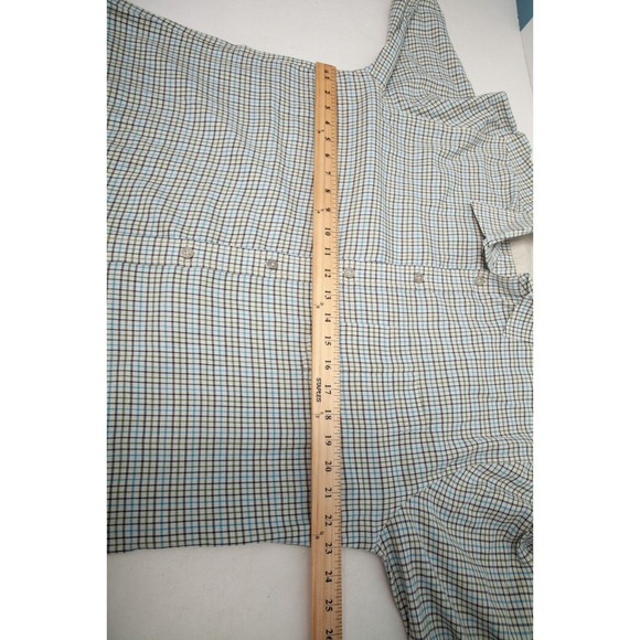 Rag & Bone Shirt Mens Extra Large Black Blue Green Tattersall Plaid Long Sleeves - Picture 7 of 9